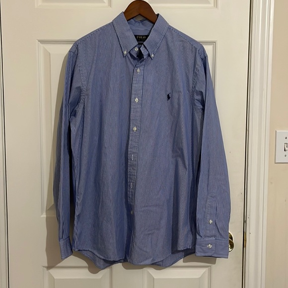 Polo Ralph Lauren Other - Polo Ralph Lauren’s Men’s Blue Pinstripe Button Down Size L‎